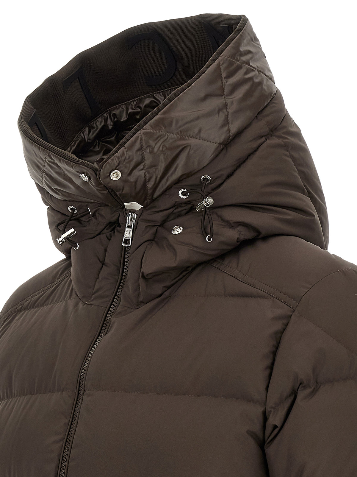 Brown Polyester Full-Length Jacket