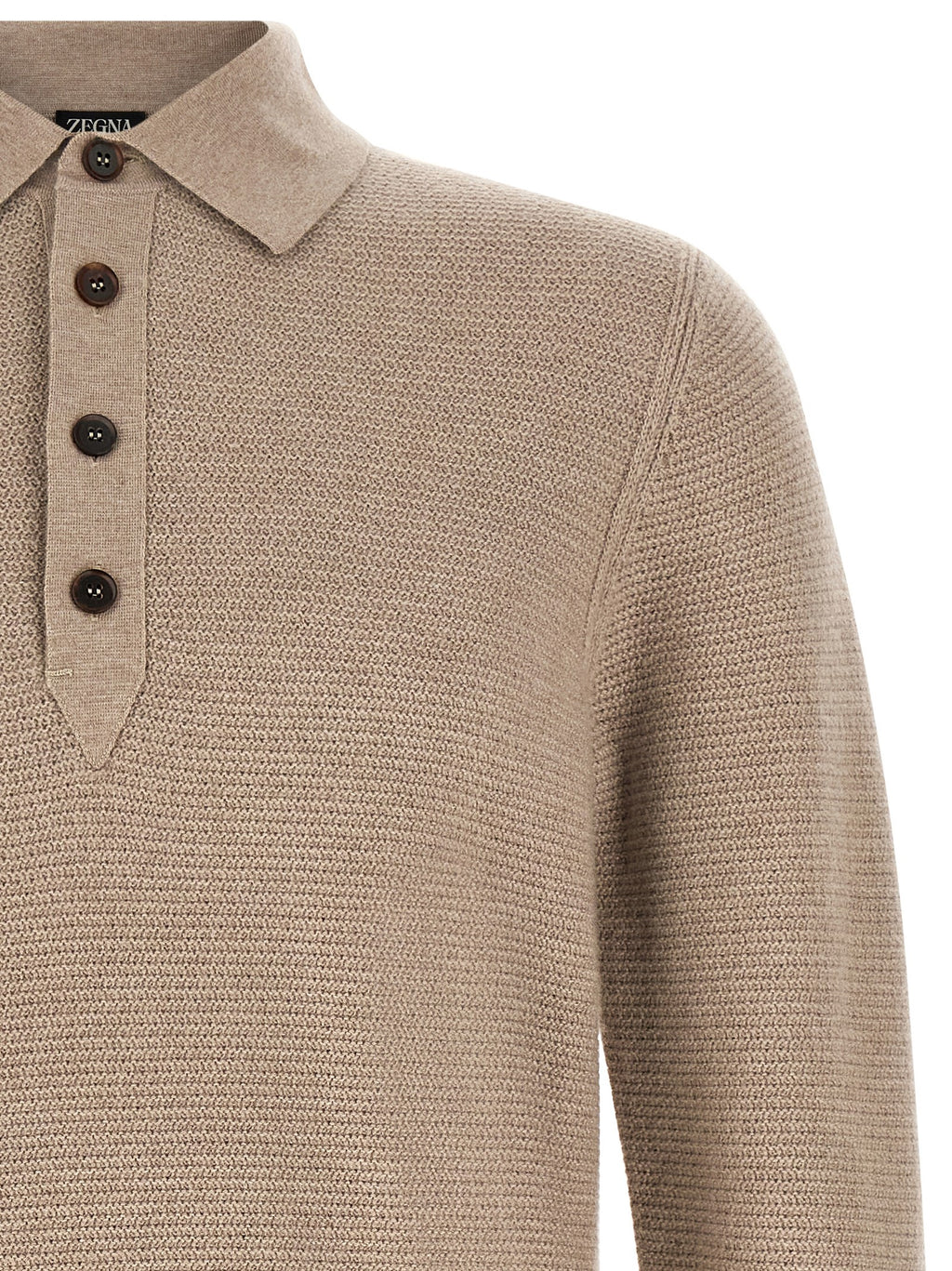 Beige Cashmere Polo Shirt