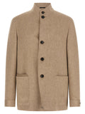 Beige Cashmere Full-Length Jacket