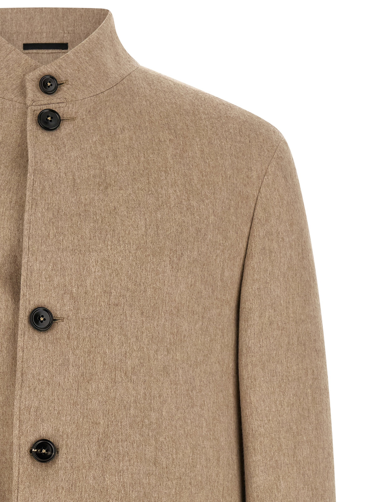 Beige Cashmere Full-Length Jacket