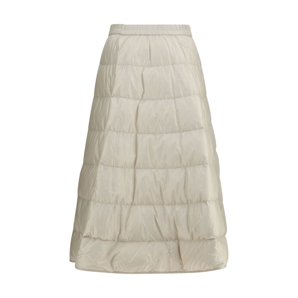 Beige Nylon Midi Skirt