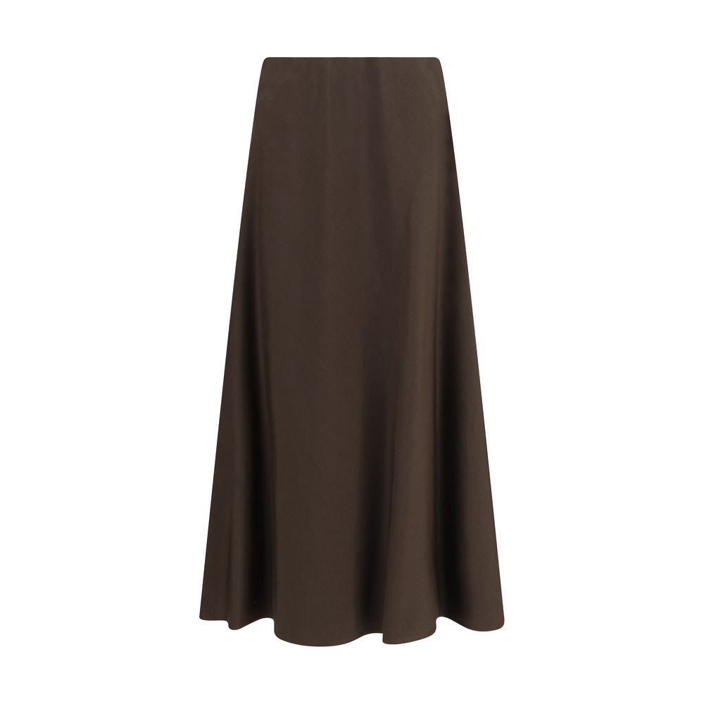 Brown Wool Oves Aries Midi Skirt