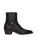 Black Leather Ankle Boots