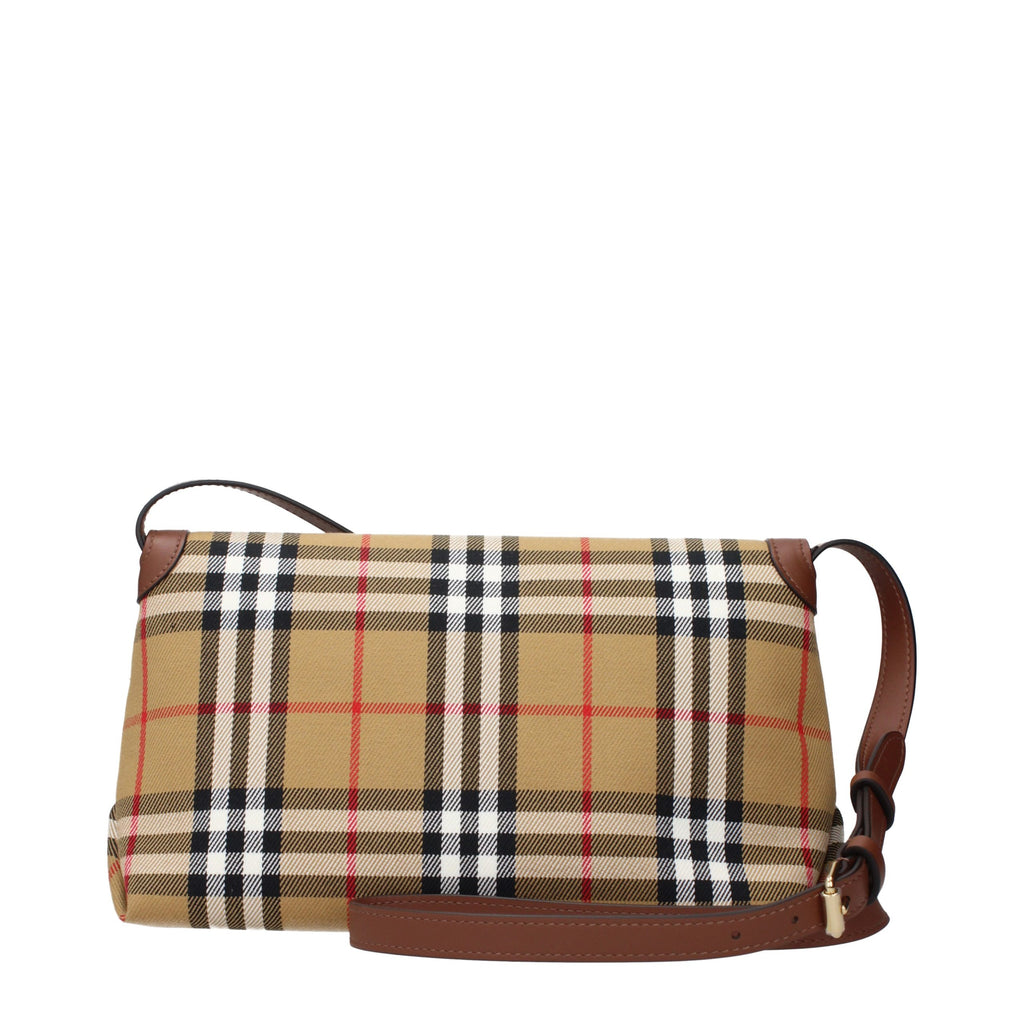Beige Fabric Crossbody Bag