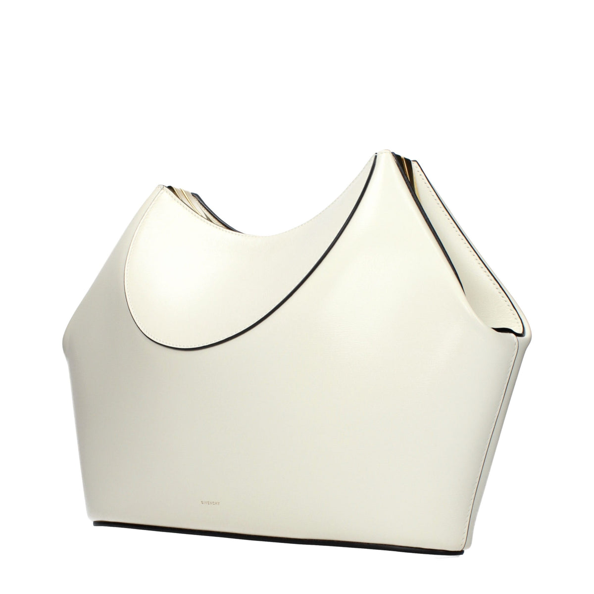 Beige Leather Clutch Bag