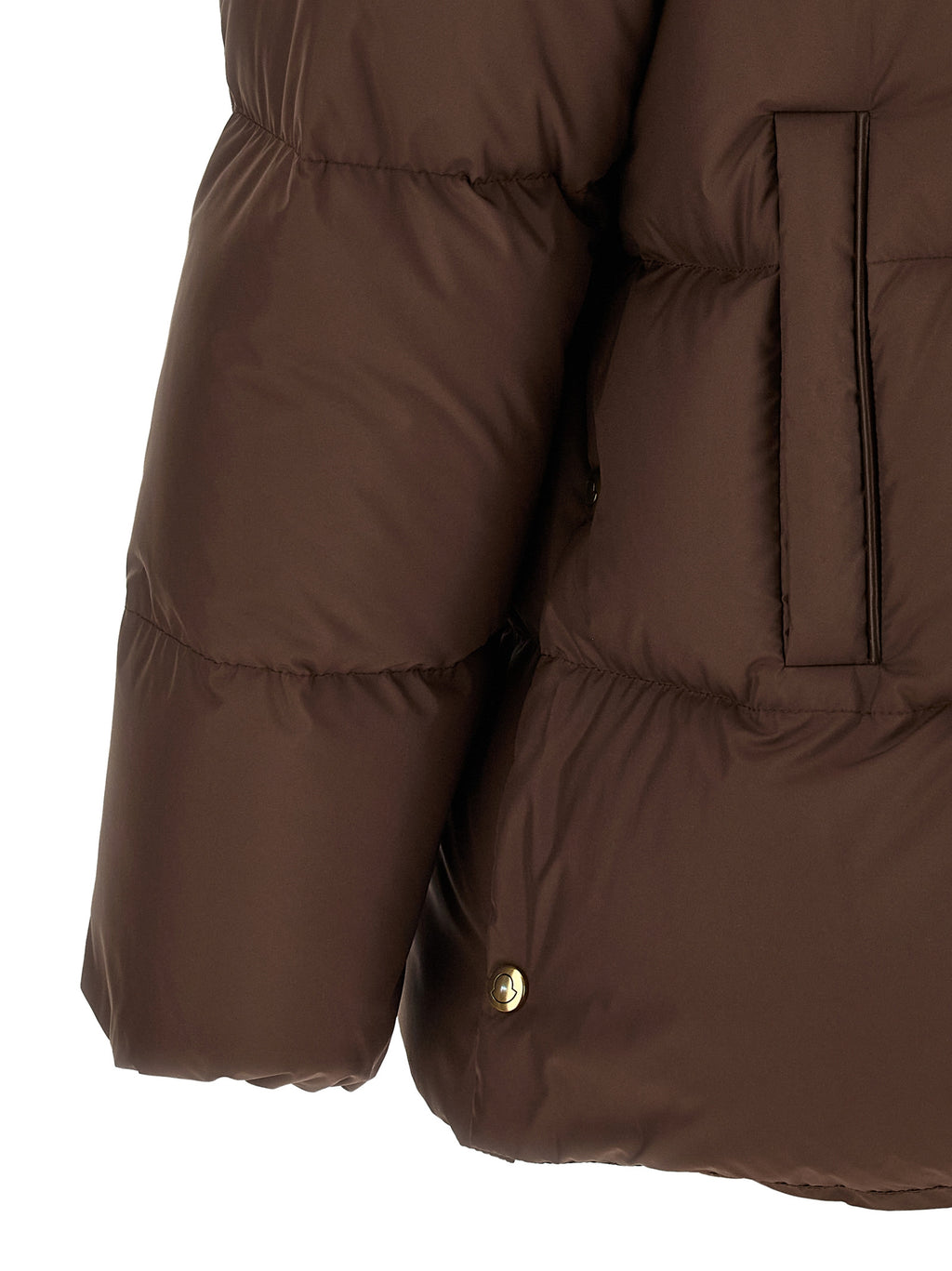 Brown Polyester Full-Length Jacket