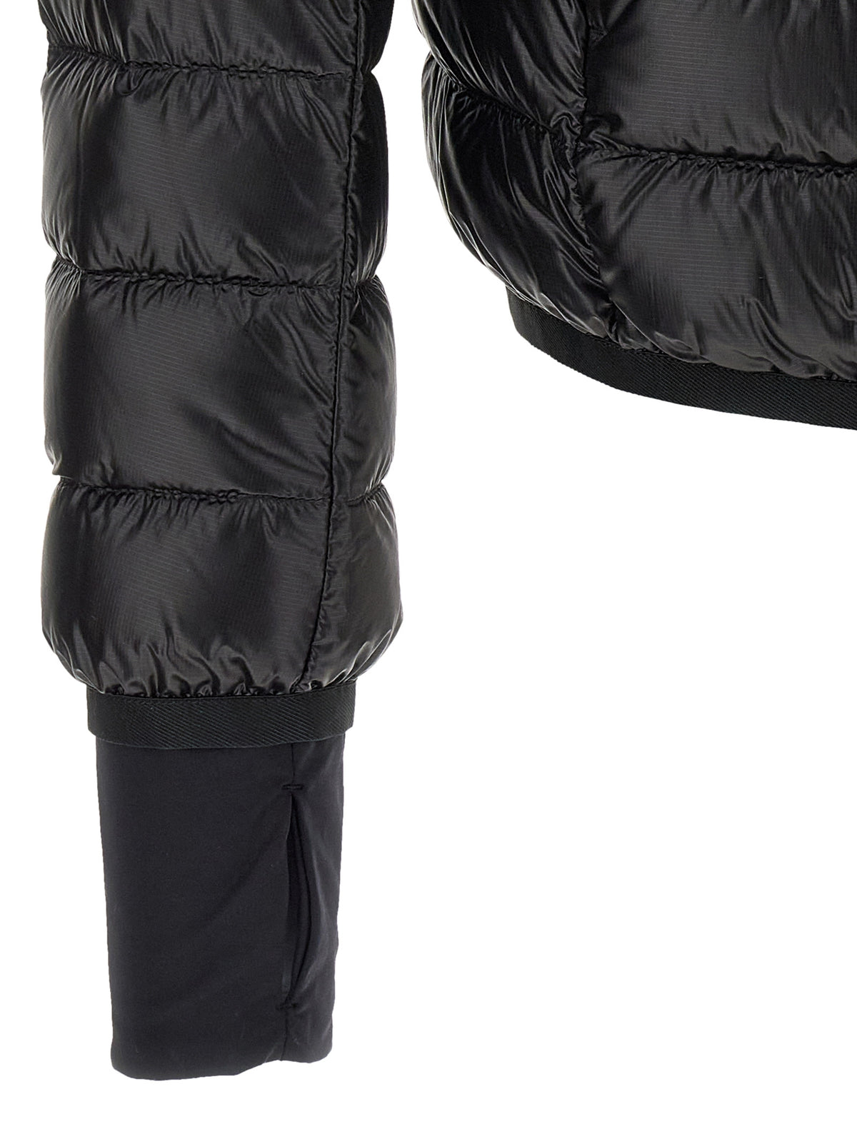 Black Polyester Full-Length Jacket