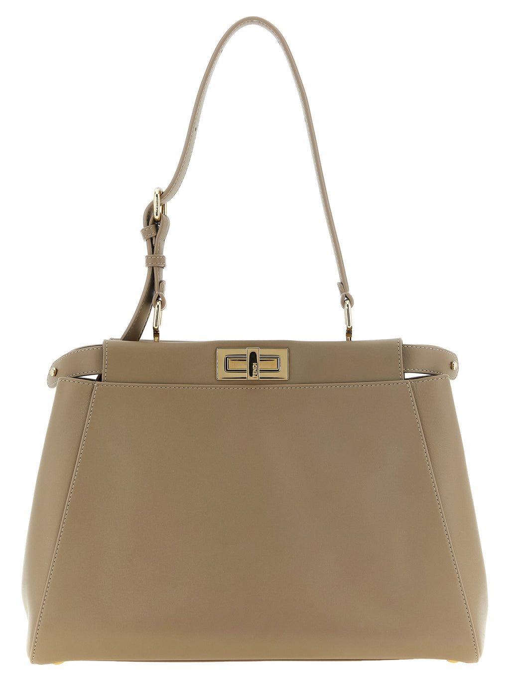 Gray Calfskin Shoulder Bag