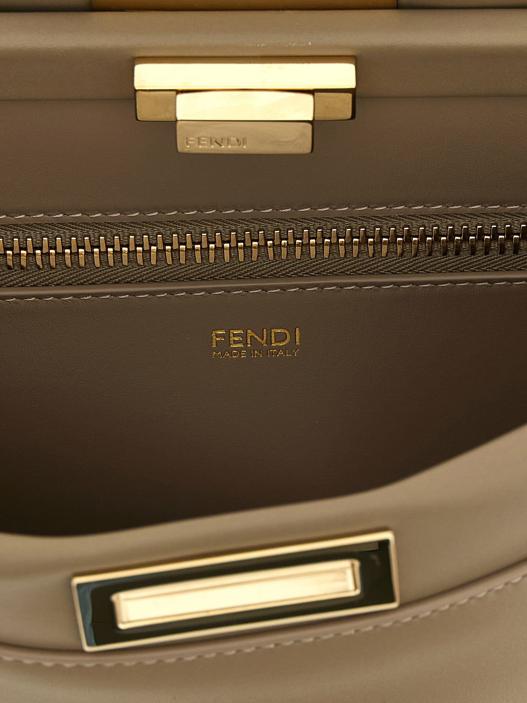 Gray Calfskin Shoulder Bag