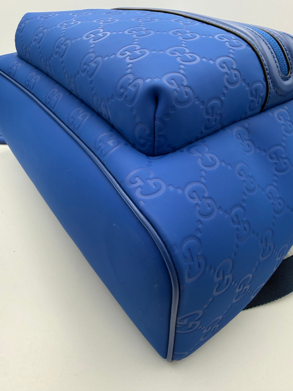 GUCCI GG Leather Blue Backpack