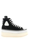 Bicolor Calfskin Platform Sneakers