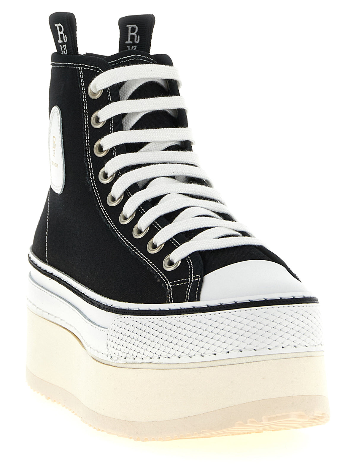 Bicolor Calfskin Platform Sneakers