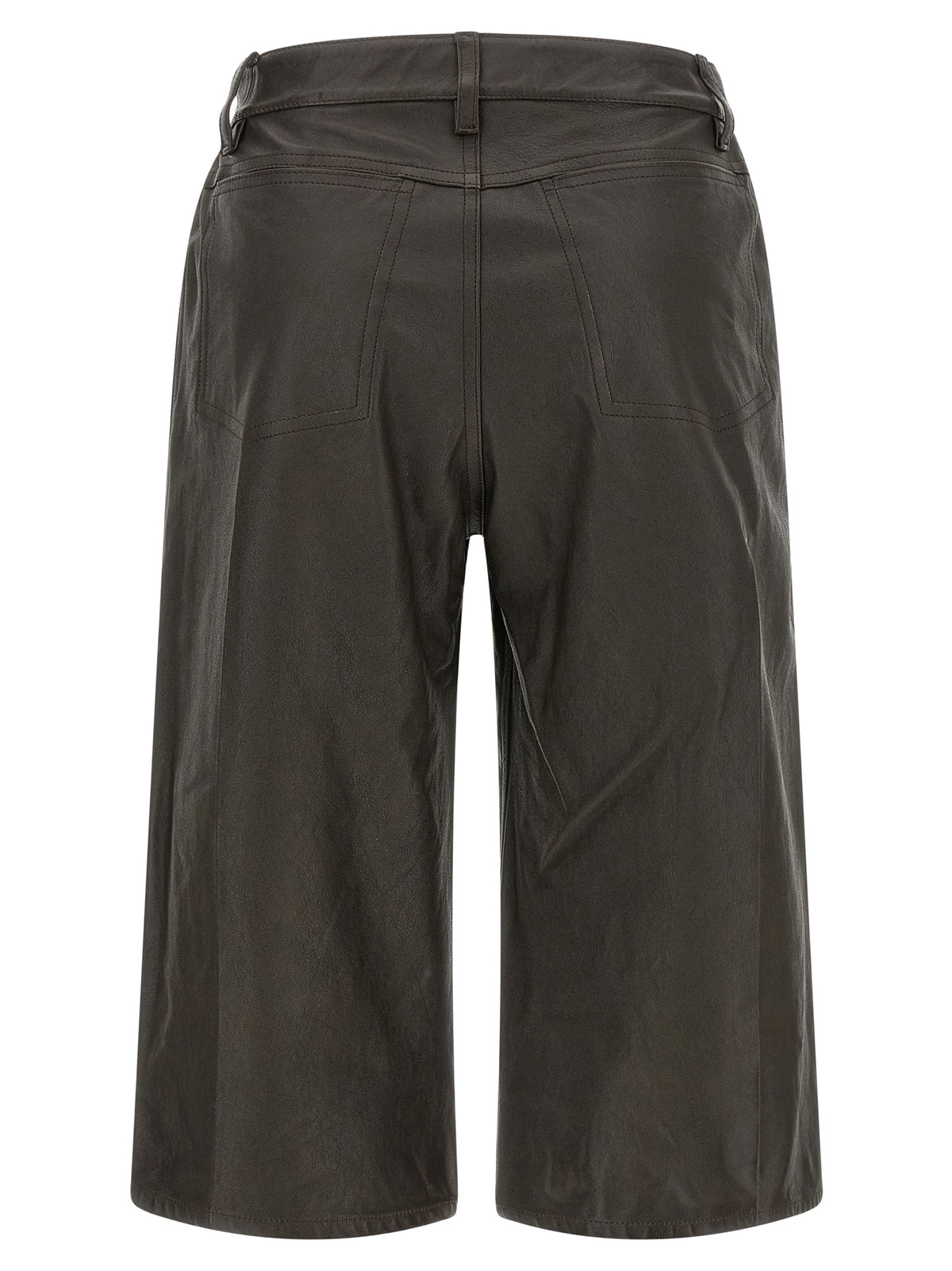 Brown Calfskin Bermuda Shorts
