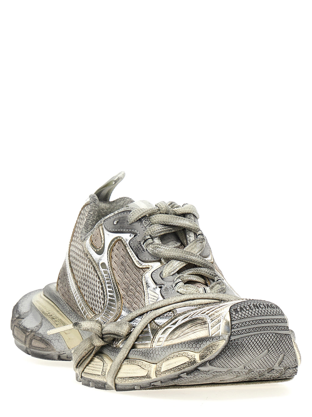 Gray Polyethylene Athletic Sneakers