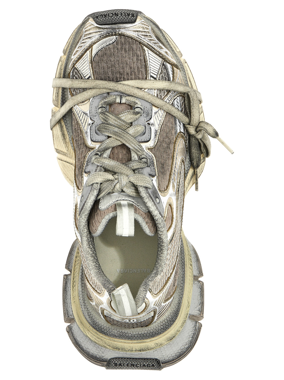 Gray Polyethylene Athletic Sneakers