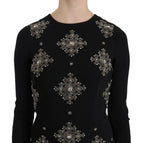 Black Crystal Stretch Mini Shift Dress