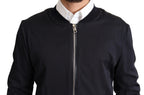 Blue Silk Coat Short Bomber Men Jacket