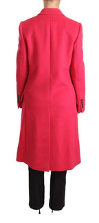 جاكيت ترنش كوت مزدوج الصدر وردي