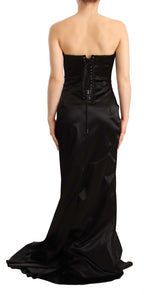 Black Silk Stretch Sheath Mermaid Gown Dress