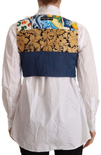 Multicolor Embellished Waist Coat Cotton Top