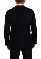 Gray Alpaca Button Down Men Coat Jacket
