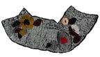 Silver Sequined Floral Weasel Fur Shoulder Scarf Wrap