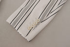 White Stripes Cotton Single Breasted Blazer