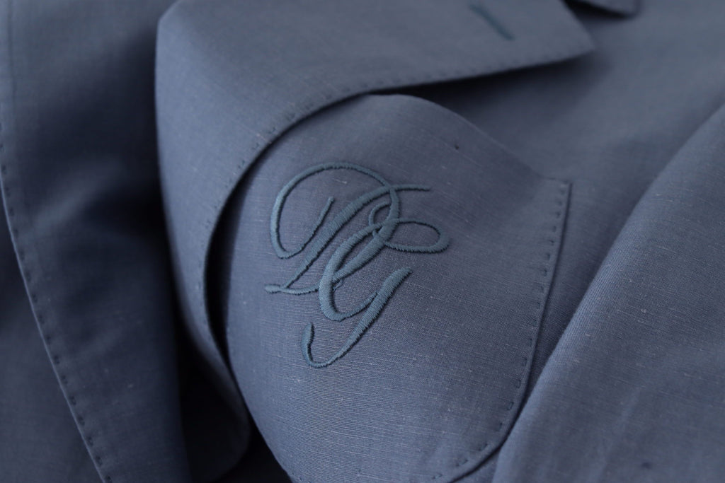 Blue Single Breasted Logo Blazer Jacket