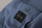 Blue Single Breasted Logo Blazer Jacket