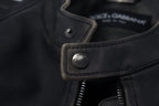 Black Leather Zipper Biker Coat Jacket