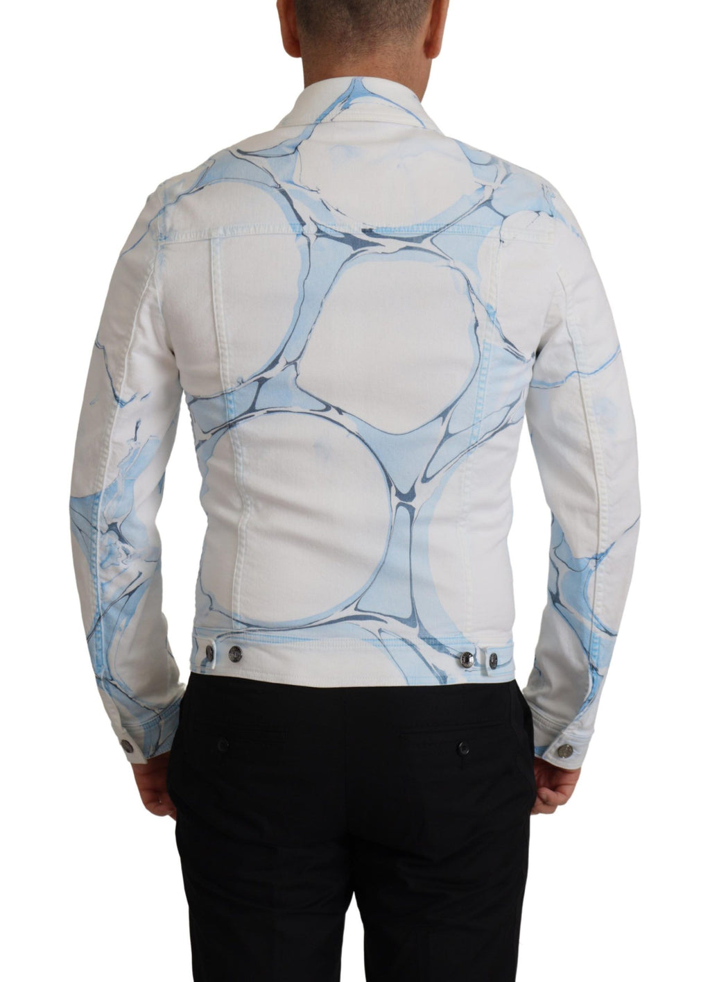 White Cotton Logo Embroidery Denim Jacket
