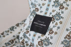 Blue Floral Cotton Robe Coat Jacket