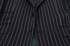Dark Blue Stripe Wool Single Breasted Blazer