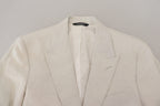 White Linen Slim Fit Jacket Blazer