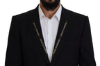 Black Wool Stretch Slim Fit Jacket Blazer