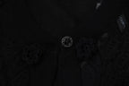 Black Floral Lace Button Cardigan Sweater