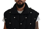 Black Sleeveless DG Metal Embellishment Jacket