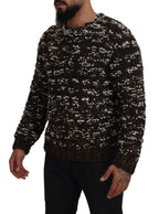 Brown Knitted Wool Fatto A Mano Sweater