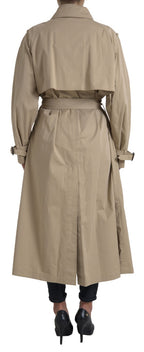 Khaki Double Breasted Trench Coat Jacket