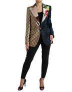 Multicolor Floral Patchwork Jacquard Jacket