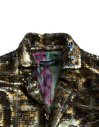 Multicolor Polyester Sequined Cropped Jacket