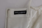 White Wool Stretch Brooch Shift Dress