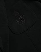 Black Wool Notch Single Breasted Coat Blazer