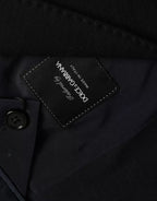 Blue Wool Notch Single Breasted Coat Blazer