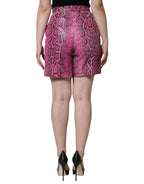 Pink Leather High Waist Hot Pants Shorts