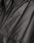 Black Leather Men Waterproof Trenchcoat Jacket