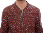 Bordeaux Leather Boxer Print Jacket Coat