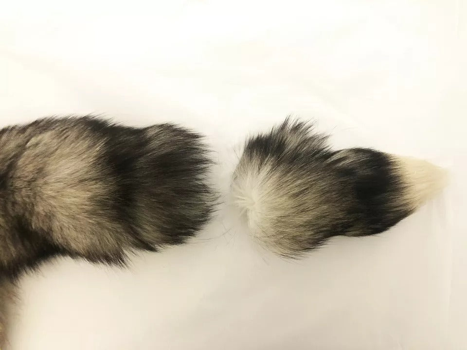 Brown Fox Tail Fur Shawl Neck Wrap Cover Collar Scarf