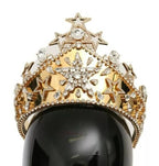 Gold Crystal Star STRASS Crown Logo Tiara Diadem