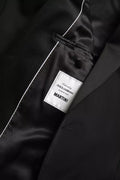 بليزر مارتيني صوف أسود بقصة صدر واحدةclothing